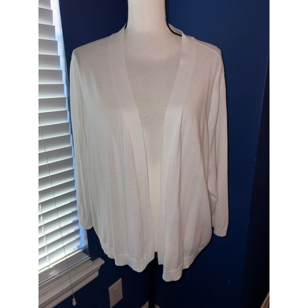 Talbots White Cropped Cardigan – 3X – Perfect Summer Layering Piece